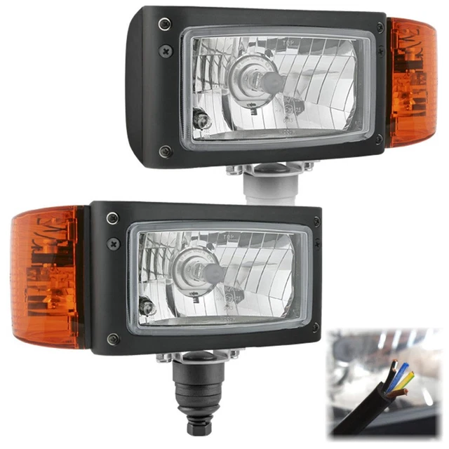 2x Universal Scheinwerfer Mit Blinker – 12V Für Bagger