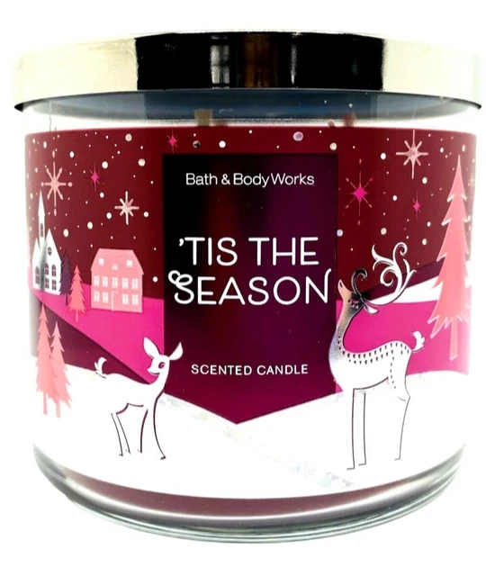 1 Bath & Body Works 'TIS THE SEASON Large Scented 3 Wick Candle 14.5 oz
