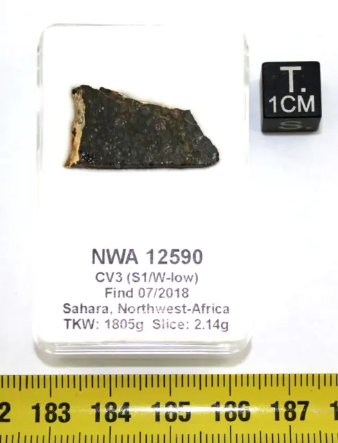 Meteorite Nwa 12590 IN A Box Chondrite Carbonée CV3 (2.14 Grs 001 ** )
