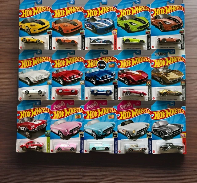 15HOT WHEELS CORVETTE Set ‘62/Gas Monkey/Stingray/C6/C6R/C7 Z06