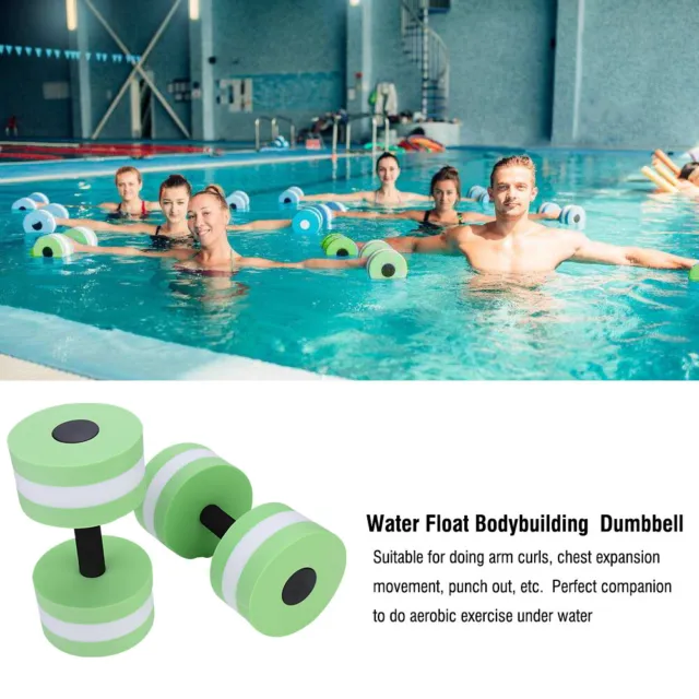 1 Pair Water Float Bodybuilding Training Fitness Yoga Dumbbell Barbell (Green)