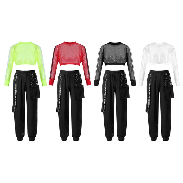 Girls Sweatshirt Running Outfits Sets Sports Tracksuit Sweatpants Tank Top Pant