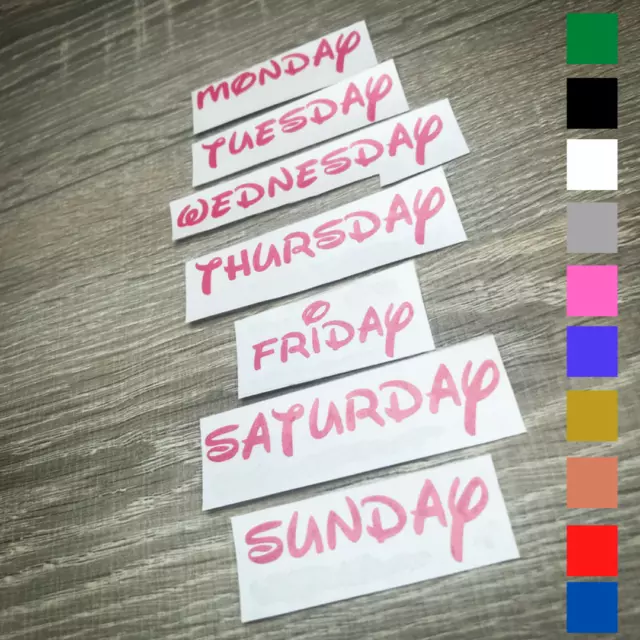 Days of the week stickers ideal for school draws & message boards -Colour  Choice