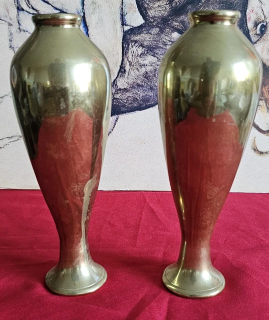 PAIRE DE VASES JAPONAIS EN BRONZE ART NOUVEAU 22,5cm