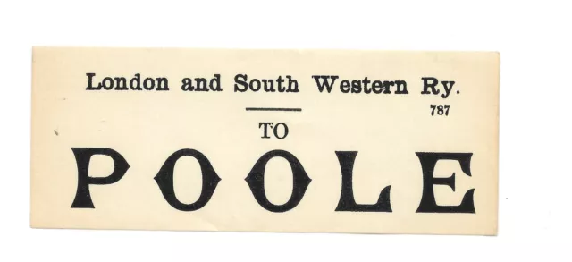 London & South Western Railway LSWR Luggage Label to Poole