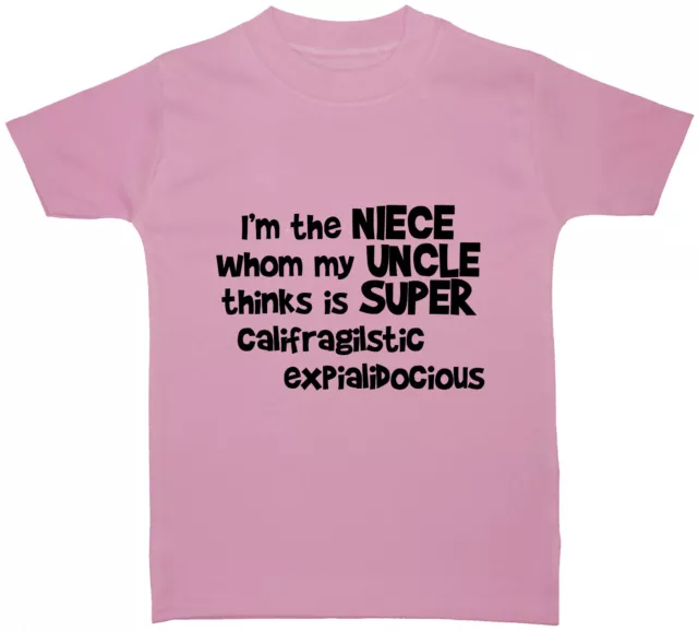 Niece Uncle Baby/Children S/Sleeve T-Shirt/Top Newborn-5yr Boy Girl Acce Gift