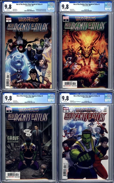 WAR OF THE REALMS: NEW AGENTS OF ATLAS #1-4 - CGC 9.8  1st Aero Wave Swordmaster