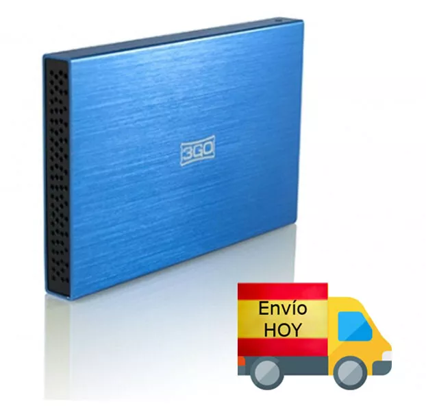 Carcasa caja externa Disco Duro y SSD 2.5" SATA USB AZUL ENVIO HOY