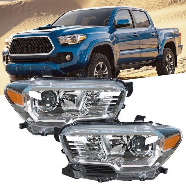 FOR 20162019 TOYOTA w/ LED DRL Black Trim Projector Headlights