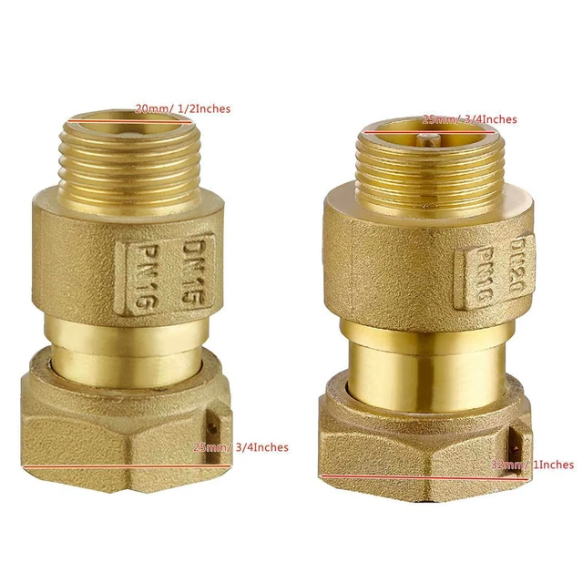 Clapet Anti-retour Laiton Nickelé 3/8" BSP - Filetage Mâle/femelle - Pour Chauffe-eau, Réservoir, Toilettes