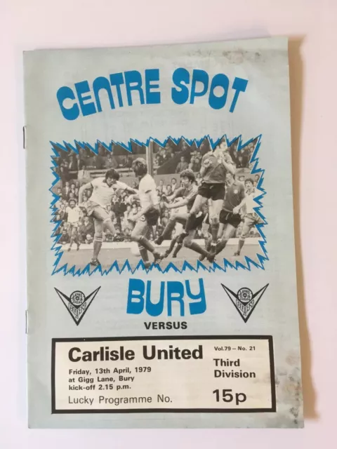 Bury v Carlisle United 1978-79 Division 3 Free Postage