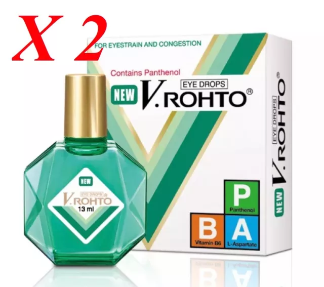 2xV Rohto Eye drops 13ml for Eyestrain Congestion Redness Fatigue_FREESHIP