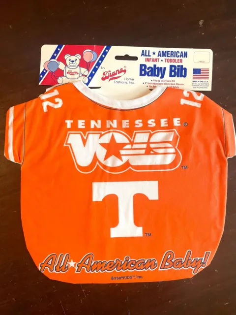 Adorable Ncaa Tennessee Volunteers Football Jersey All American Baby Toddler Bib
