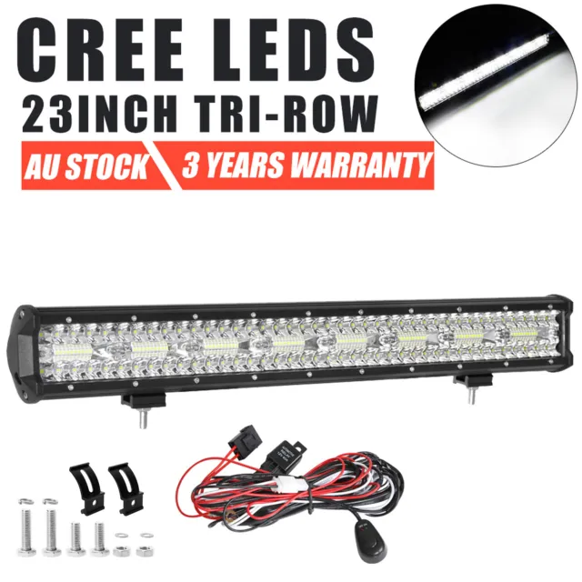 23inch Combo LED Light Bar Spot Flood Driving Offroad 4WD 22/23" + Wiring Kit