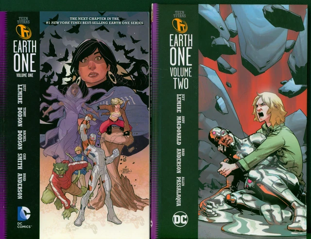 EARTH ONE Vol. 1 & EARTH ONE Vol. 2 TEEN TITANS HB DC Comics NYT Best Seller VF+