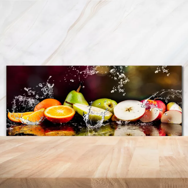 Küchenrückwand Spritzschutz aus Glas 125x50 Deko Essen & Getränke Obst Wasser
