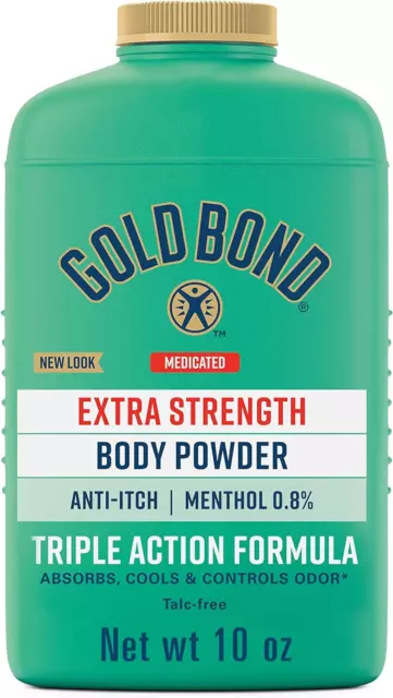 Medicated Talc-Free Extra Strength Body Powder, 10 Oz., for Cooling, Absorbing I
