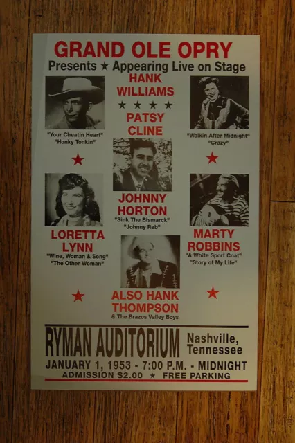 93373 Hank Williams Tour Loretta Lynn, Patsy Cline Wall Print Poster UK
