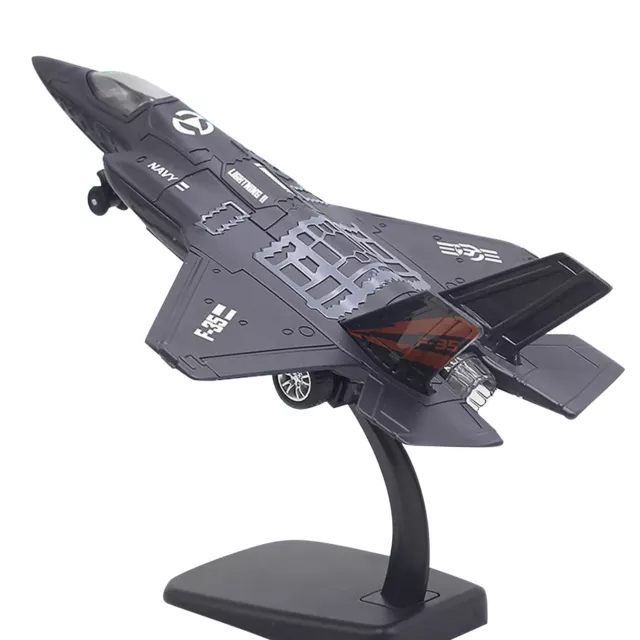 1/72 Fighter Aircraft F35 Jet Light & Sound Alloy Model W/ Display Stand Gift