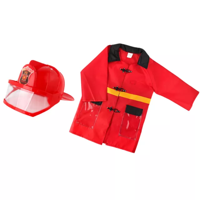 2 PCS FIREMAN Costume for Kids Firefighter Hat Toddler Cosplay Dreses ...