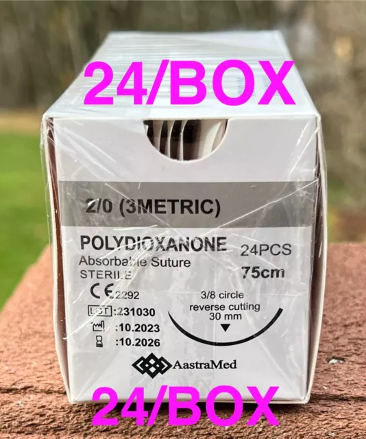 2-0 PDO PDS 24/Box Veterinary Dental Medical Suture Polydioxanone Monofilament