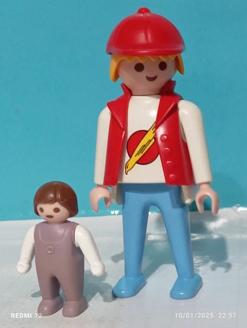 Figurine Playmobil Homme Brun Haut Jaune Pantalon Rouge - Réf. 3467/3469 - Occasion