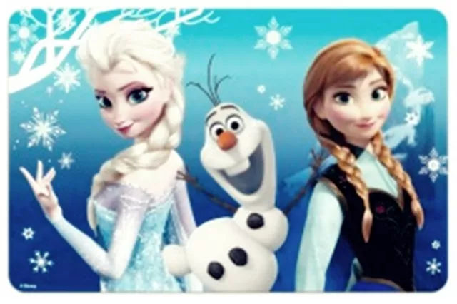 Frozen Platzdeckchen Tischset Platzset Anna, Elsa & Olaf 3D-Optik blau