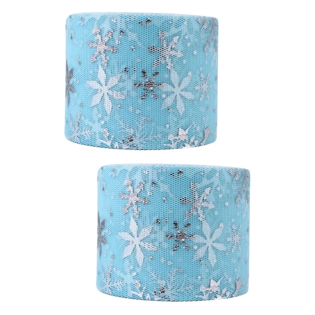 2 Sets Weihnachten Geschenk Band Tüll Stoff Rollen