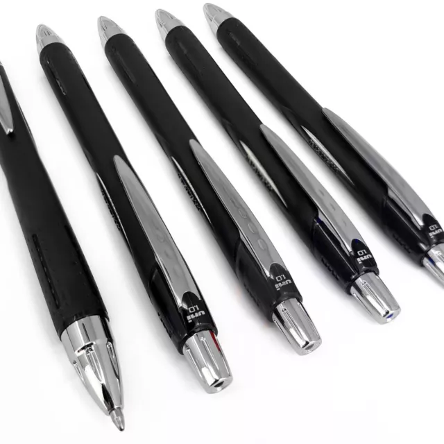 5 x Black Uni-Ball SXN-210 Premium Retractable Rollerball Pen 1.0mm - Black Ink