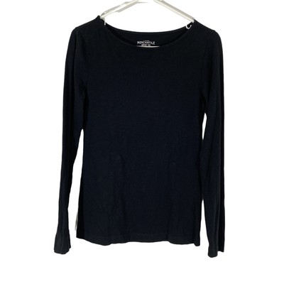 J. Crew Womens Black Mercantile Cotton Boat Neck Pullover Artist T Shirt Size S
