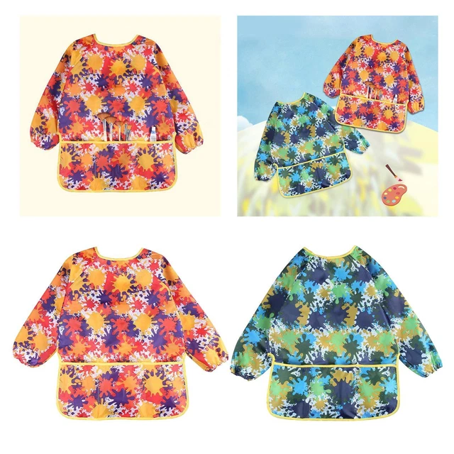 Enfants Enfants Art Smock Peinture Tablier Étanche École Dessin Artisanat W /