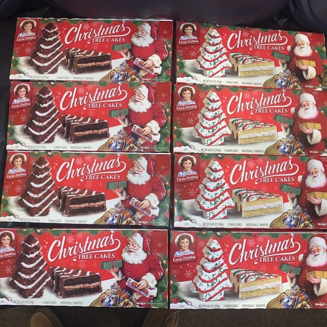 LITTLE DEBBIE CHOCOLATE and Vanilla Christmas Tree Cakes 8 boxes / 40