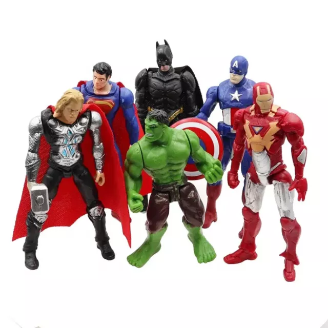 6PCS Marvel Avengers Superhero Hulk Ironman PVC Action Figure Toy Kid Gift Model