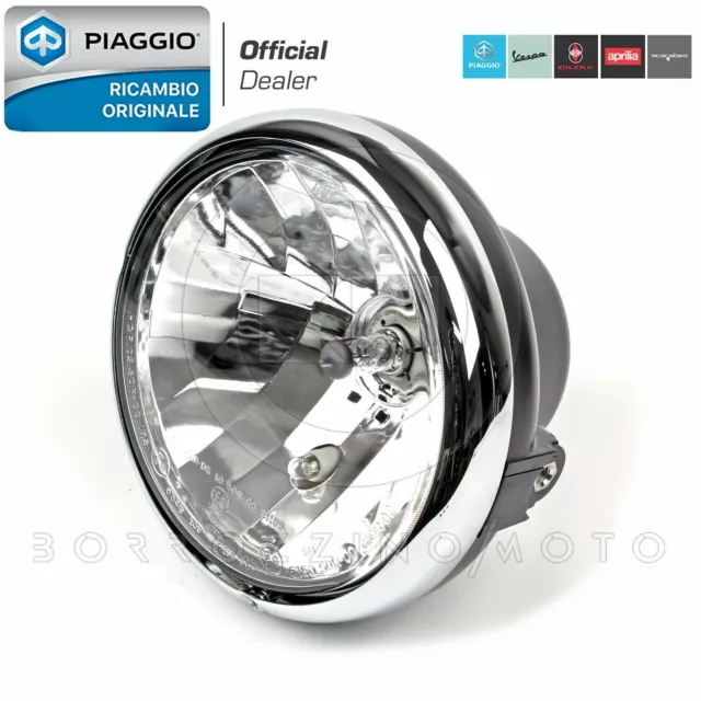 Faro Fanale Completo Ghiera Cromata Originale Piaggio Beverly Cruiser 250 - 500