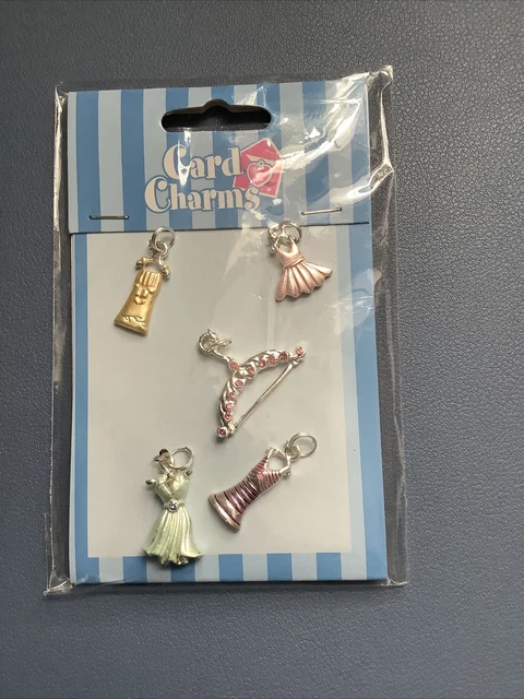Set of 5 dressing up charms ideal for cardmaking & other crafts - BNIP