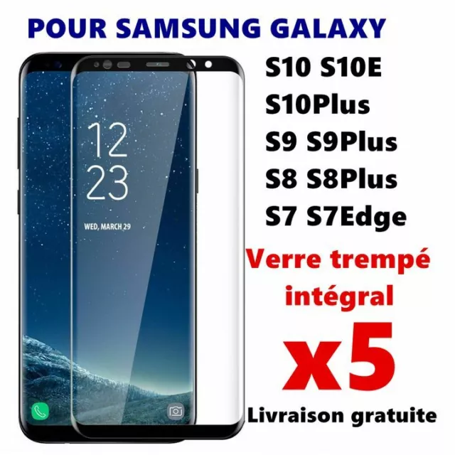 pour Samsung S8 S9 Plus S20 S10 S7 VITRE VERRE TREMPE Protection Intégral Total