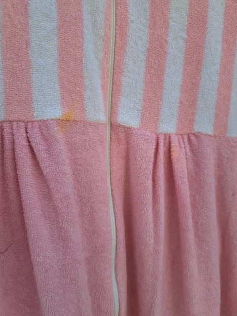 VTG HOUSE DRESS Bath Robe Terry Cloth Grannycore Pink 80s 90s Zipper ...