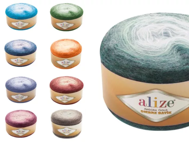 ALIZE ANGORA GOLD OMBRE BATIK Wolle Farbverlauf 825m LL (150g, Farbauswahl)