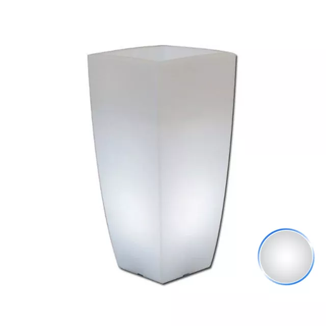 Grand Pot De Fleurs Lumineux Résine H90 Haut Avec Lampe Blanche Made En Italy