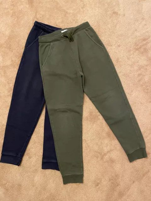 Marks and Spencer Boys Set of Two Joggers (1 Khaki/1 Navy Blue) - Age 11-12 Yrs