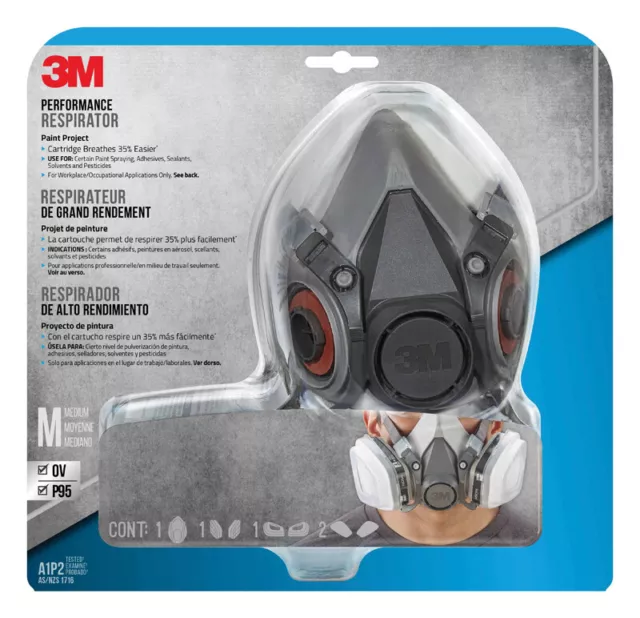 3M Project Respirator Reusable 1/2 Face Multi-Purpose, Size Medium, Fast Shipng