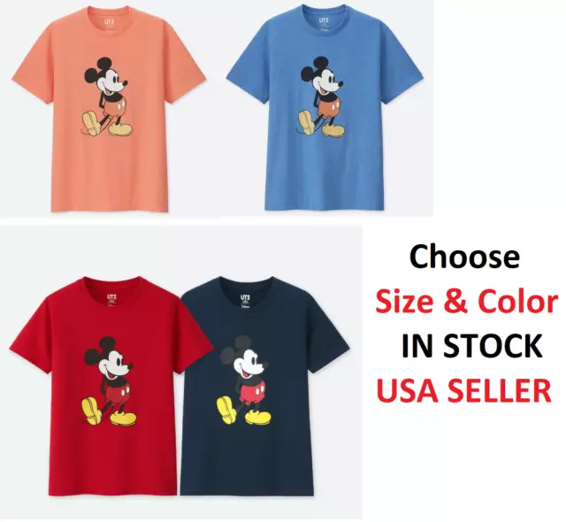 Uniqlo Disney Big Mickey Mouse Premium T-Shirt Graphic Print Tee Adult Unisex
