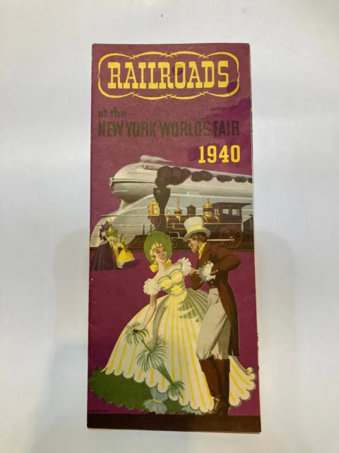 New York Worlds Fair Map Railroad Train 1940 Brochure