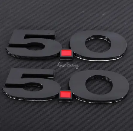 Matte Black 5.0 Emblem Badge F150 Sticker Side Decal For Mustang GT5.0 -2PCS