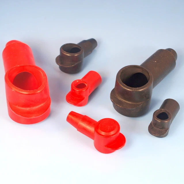 QUALITY BATTERY CLAMP Terminal Stud Covers Positive Negative Red Black