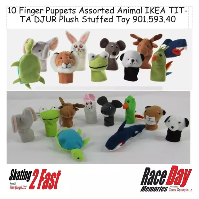 10 Finger Puppets Assorted Animal IKEA TITTA DJUR Plush Stuffed Toy 901.593.40