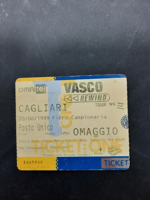 Vecchio Biglietto Concerto. VASCO ROSSI 3
