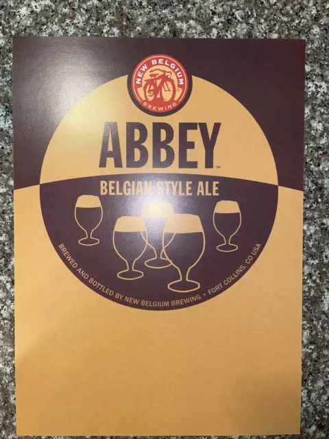 Abbey Belgian Style Ale  Beer New Belgium Brewing Poster 16” X 12”