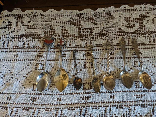 Vintage Silver Plate Souvenir Spoon Lot Coronation 1953 Victorian Motto Manilla