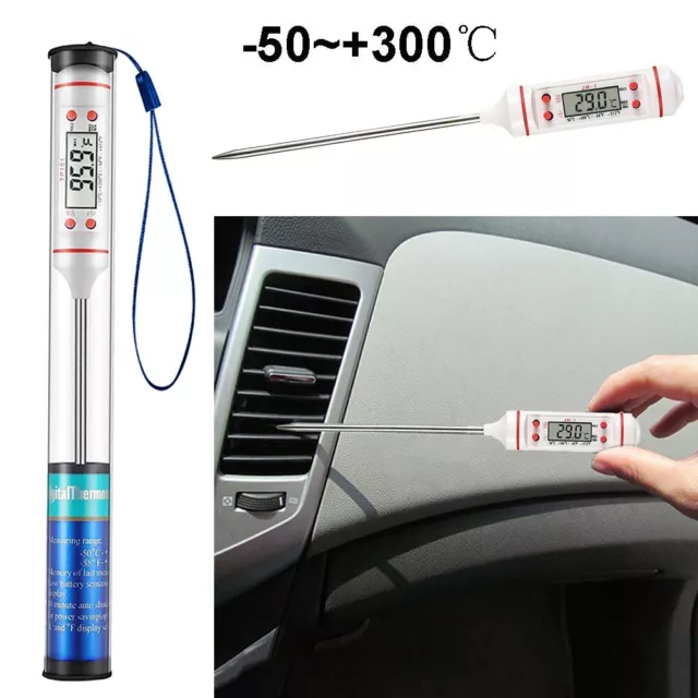 New Auto Car Vehicle Air Conditioning Outlet LCD Digital Thermometer Gauge Tool